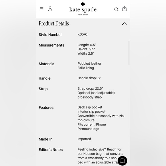 Kate Spade Hudson Medium Burgundy Crossbody Bag - Picture 7 of 7